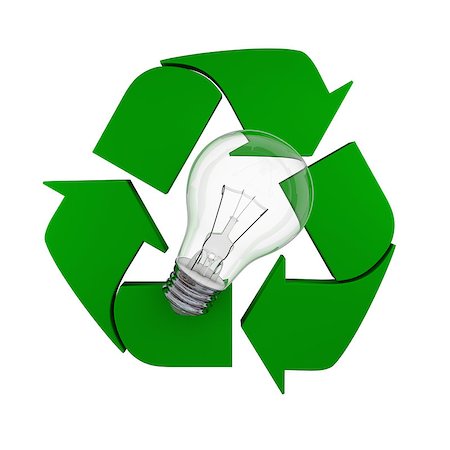 simsearch:400-04265413,k - Lightbulb on recycling symbol, concept of new ideas in environmental protection and conservation Stock Photo - Budget Royalty-Free & Subscription, Code: 400-07303258