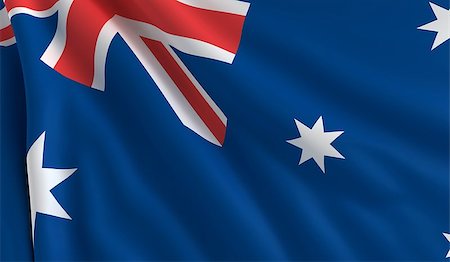 simsearch:400-06086537,k - A flag of Australia in the wind Stock Photo - Budget Royalty-Free & Subscription, Code: 400-07314853