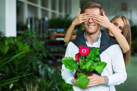flower sale - Woman and man in shop of flowers Stock Photo - Budget Royalty-Free & Subscription, Code: 400-07315292