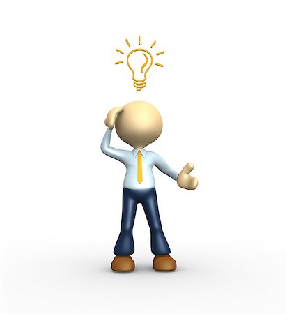 simsearch:400-04279469,k - 3d people - man, person and a light bulb. Idea concept Stock Photo - Budget Royalty-Free & Subscription, Code: 400-07315419