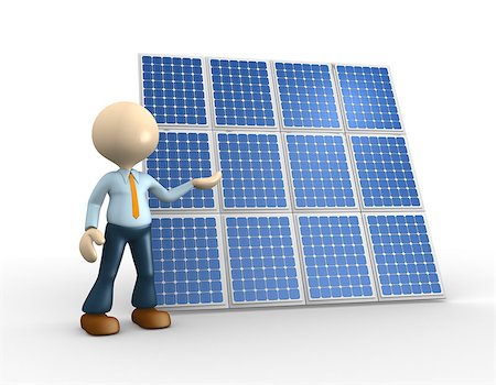 simsearch:400-04279469,k - 3d people - man, person with and a solar panel Stock Photo - Budget Royalty-Free & Subscription, Code: 400-07318406