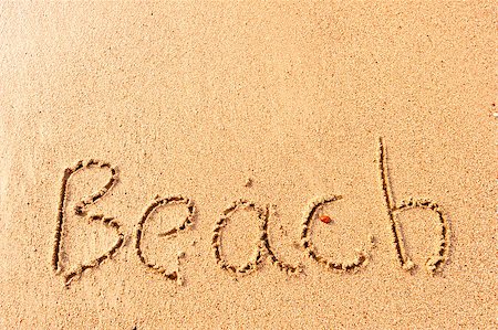 summer text message - word written on beach wet sand Foto de stock - Super Valor sin royalties y Suscripción, Código: 400-07319158