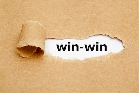 The phrase Win-Win appearing behind torn brown paper. Stock Photo - Budget Royalty-Free & Subscription, Code: 400-07319251