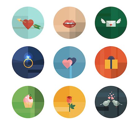 simsearch:400-04863562,k - Colorful Trendy Vector Icon Set. Valentine's Day Concept Stock Photo - Budget Royalty-Free & Subscription, Code: 400-07311852