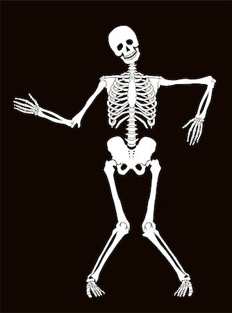 funny dance pose - Funny vector skeleton isolated over black. Halloween design Stock Photo - Budget Royalty-Free & Subscription, Code: 400-07311906