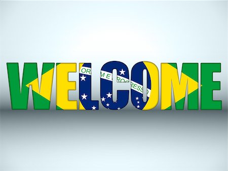 simsearch:400-07544917,k - Vector - Brazil Flag Welcome Soccer Letters Background Stock Photo - Budget Royalty-Free & Subscription, Code: 400-07312110