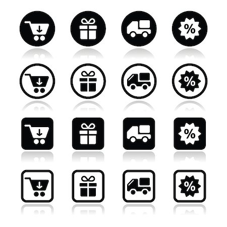 shopping cart icon - Shopping online icons - shopping cart, bag, sale, delivery isolated on white Stock Photo - Budget Royalty-Free & Subscription, Code: 400-07312608