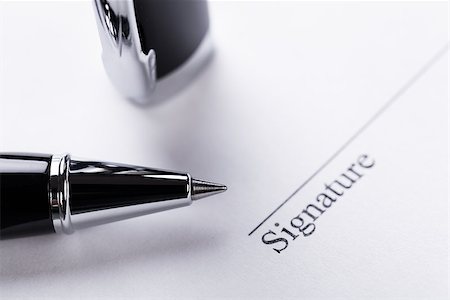 macro closeup sign document contract pen filler white background blank Stock Photo - Budget Royalty-Free & Subscription, Code: 400-07313025