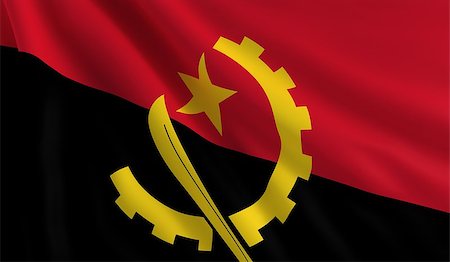 simsearch:400-06086537,k - A flag of Angola in the wind Stock Photo - Budget Royalty-Free & Subscription, Code: 400-07313153