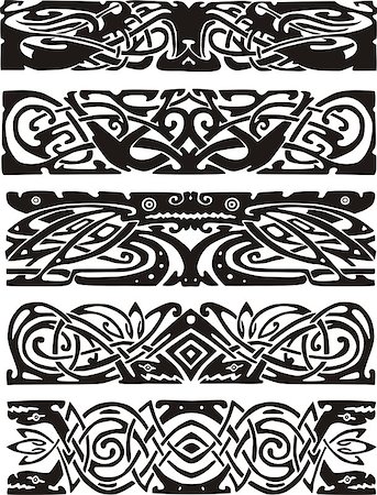 simsearch:400-06076985,k - Animalistic knot designs in celtic style. Black and white vector illustrations. Stock Photo - Budget Royalty-Free & Subscription, Code: 400-07324676