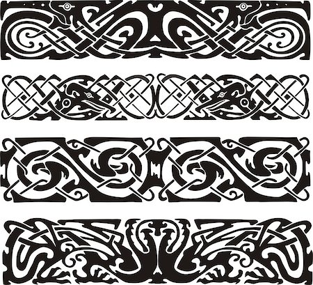 simsearch:400-06076985,k - Knot designs in celtic style with birds. Black and white vector illustrations. Stock Photo - Budget Royalty-Free & Subscription, Code: 400-07324678