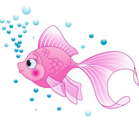 fish clip art to color - Illustration of cute pink fish Stock Photo - Budget Royalty-Free & Subscription, Code: 400-07326341