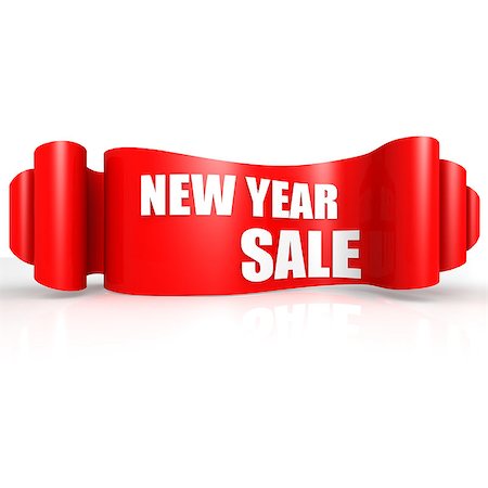 simsearch:400-04659792,k - New year sale red wave ribbon Stock Photo - Budget Royalty-Free & Subscription, Code: 400-07326641