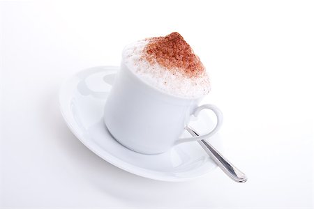 simsearch:400-07305144,k - fresh capuccino with chocolate and milk foam isolated on white background Stock Photo - Budget Royalty-Free & Subscription, Code: 400-07328620