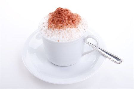 simsearch:400-07305144,k - fresh capuccino with chocolate and milk foam isolated on white background Stock Photo - Budget Royalty-Free & Subscription, Code: 400-07328622