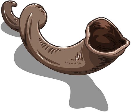 simsearch:400-06069331,k - Vector illustration of Shofar a horn for the Jewish holiday Yom Kippur. Stock Photo - Budget Royalty-Free & Subscription, Code: 400-07329072