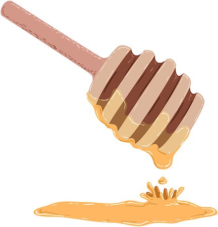 simsearch:400-06069331,k - Vector illustration of a stick dripping with honey for Rosh Hashanah Jewish new year. Stock Photo - Budget Royalty-Free & Subscription, Code: 400-07329073