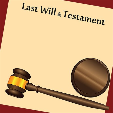 Gavel on top of a &quot Last Will and Testament,  Contract with a antique-like background. Vector illustration. Stock Photo - Budget Royalty-Free & Subscription, Code: 400-07320025