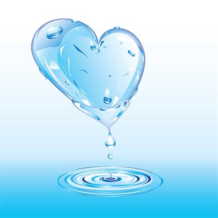 Melting blue heart of ice with water drops Stock Photo - Budget Royalty-Free & Subscription, Code: 400-07320214