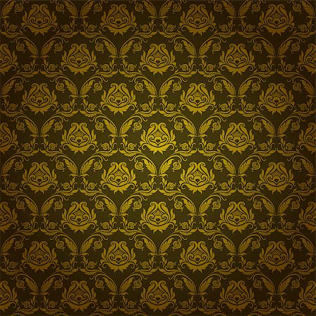 simsearch:400-05888512,k - Damask seamless floral pattern. Royal wallpaper. Floral ornaments on a green background. Vector illustration EPS 10 Stock Photo - Budget Royalty-Free & Subscription, Code: 400-07320343