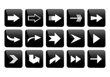Illustration of arrow button set in white and black colors Stock Photo - Budget Royalty-Free & Subscription, Code: 400-07320677