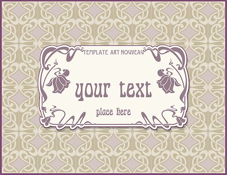 Ornate vintage label in style  Art Nouveau Stock Photo - Budget Royalty-Free & Subscription, Code: 400-07320779