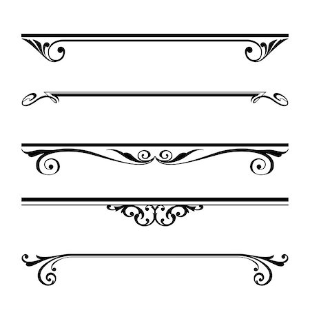 simsearch:400-06383976,k - Vector set of decorative elements, border and page rules frame Stock Photo - Budget Royalty-Free & Subscription, Code: 400-07323656