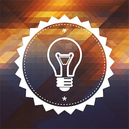 simsearch:400-04265413,k - Light Bulb Icon. Retro label design. Hipster background made of triangles, color flow effect. Stock Photo - Budget Royalty-Free & Subscription, Code: 400-07338064