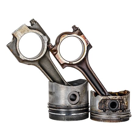 spare parts - Worn out pistons and connecting rods, dismantled from the internal combustion engine Stock Photo - Budget Royalty-Free & Subscription, Code: 400-07338451