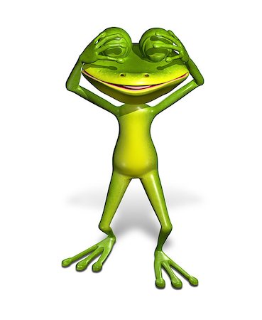 simsearch:400-04912667,k - 3d illustration merry green frog with big eyes Stock Photo - Budget Royalty-Free & Subscription, Code: 400-07338530