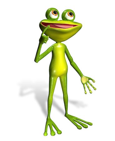 simsearch:400-04912667,k - 3d illustration merry green frog with big eyes Stock Photo - Budget Royalty-Free & Subscription, Code: 400-07338544