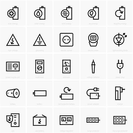 protector - Set of Electricity icons Stock Photo - Budget Royalty-Free & Subscription, Code: 400-07330392