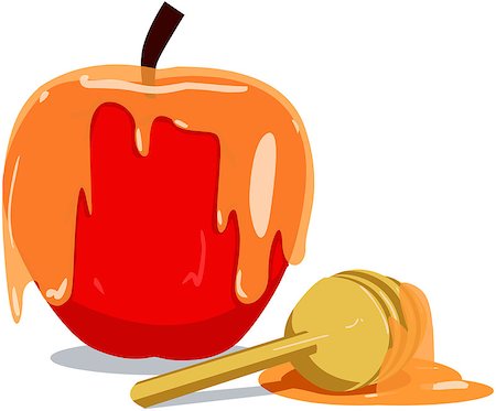 simsearch:400-06069331,k - Vector illustration of honey and apple for Rosh Hashanah the Jewish new year. Stock Photo - Budget Royalty-Free & Subscription, Code: 400-07330808