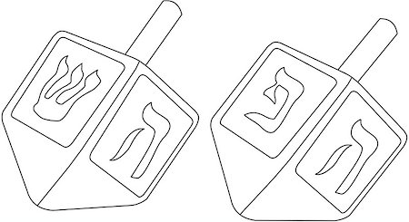 simsearch:400-07329068,k - Vector illustration coloring page of dreidels for the Jewish holiday Hanukkah. Stock Photo - Budget Royalty-Free & Subscription, Code: 400-07332394