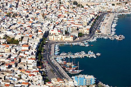 An aerial view of the city of Pothia. Kalymnos, Greece. Stock Photo - Budget Royalty-Free & Subscription, Code: 400-07332465