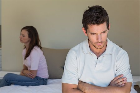 simsearch:400-07343634,k - Unhappy couple not talking after an argument in bed at home Stock Photo - Budget Royalty-Free & Subscription, Code: 400-07346835