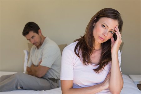 simsearch:400-07343634,k - Unhappy couple not talking after an argument in bed at home Stock Photo - Budget Royalty-Free & Subscription, Code: 400-07346899