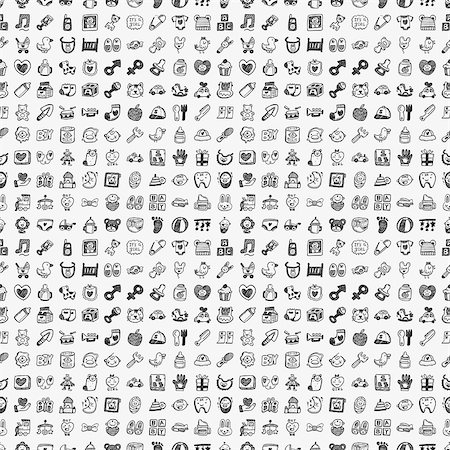 simsearch:400-05673438,k - seamless doodle baby pattern Stock Photo - Budget Royalty-Free & Subscription, Code: 400-07405380