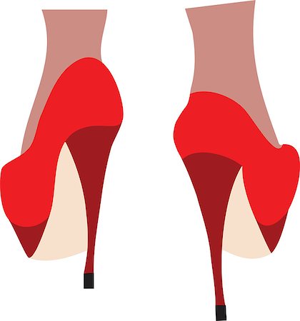 simsearch:400-04450069,k - Female legs in fashion high heel shoes. Vector illustration. Stock Photo - Budget Royalty-Free & Subscription, Code: 400-07405568