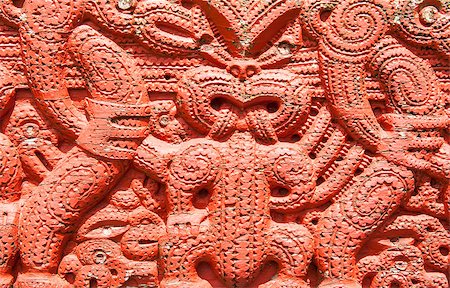 Detail of an old beautiful maori carving, Rotorua, New Zealand Stock Photo - Budget Royalty-Free & Subscription, Code: 400-07406099