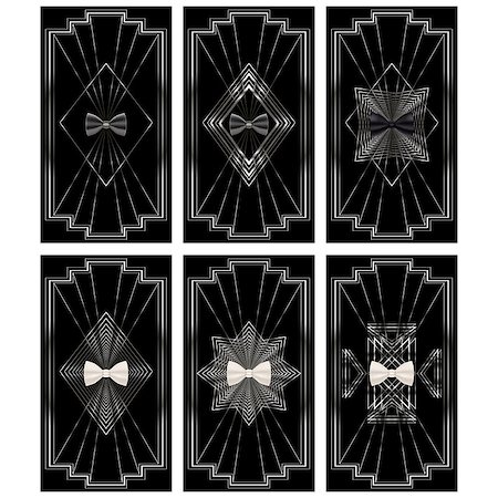 Vector card with a small bow tie art deco Stock Photo - Budget Royalty-Free & Subscription, Code: 400-07406811