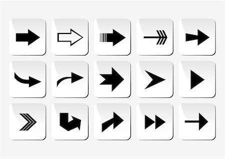 Illustration of arrow button set in grey and black colors Stock Photo - Budget Royalty-Free & Subscription, Code: 400-07408024