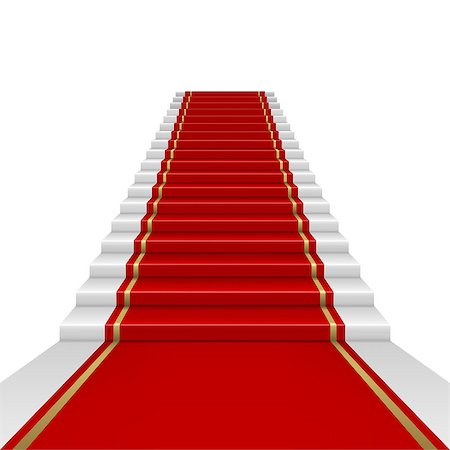 Red carpet with ladder. Clipping Mask. Mesh. Stock Photo - Budget Royalty-Free & Subscription, Code: 400-07408981