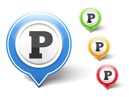 Parking icon, vector eps10 illustration Stock Photo - Budget Royalty-Free & Subscription, Code: 400-07417895