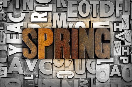 four seasons concept - The word SPRING written in vintage letterpress type Stock Photo - Budget Royalty-Free & Subscription, Code: 400-07419075