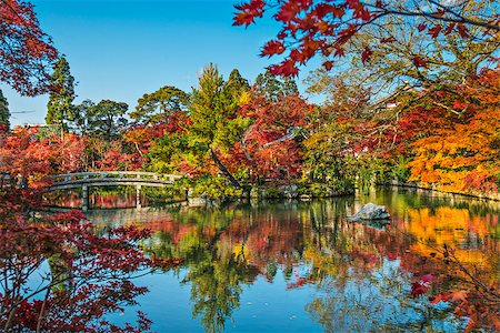 simsearch:400-06640469,k - Kyoto, Japan at the pond and bridge of Eikando Temple in the Autumn. Stock Photo - Budget Royalty-Free & Subscription, Code: 400-07419170