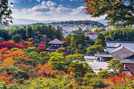 simsearch:400-06640469,k - Ginkaku-ji Silver Pavilion during the autumn season in Kyoto, Japan. Stock Photo - Budget Royalty-Free & Subscription, Code: 400-07419172