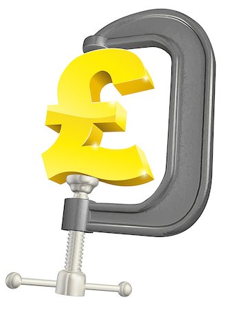 Conceptual illustration of a pound sign in a C or G clamp Stock Photo - Budget Royalty-Free & Subscription, Code: 400-07410662