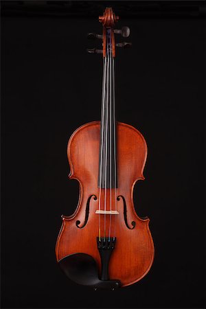 photographs of viola instrument - Violin on black background Photographie de stock - Aubaine LD & Abonnement, Code: 400-07411169