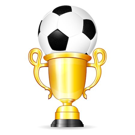 simsearch:400-07499775,k - Soccer Poster with Soccer Ball and Gold Trophy, vector isolated on white background Stock Photo - Budget Royalty-Free & Subscription, Code: 400-07411880